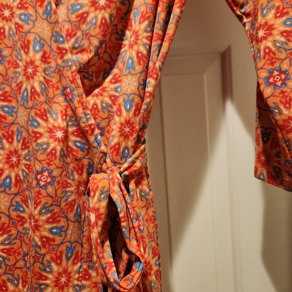 J. Mcglaughlin wrap retro Lila Cap Sleeve Dress Womens Size Small Catalina Cloth - Picture 5 of 11